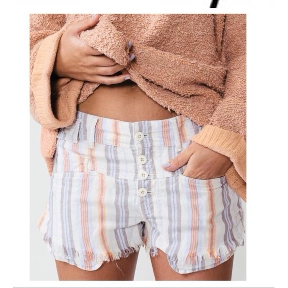 Free People The Morning Rain Stripes Shorts Size 4